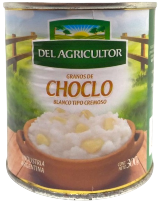 GRANOS CHOCLO BLANCO TIPO CREMOSO EN LATA  DEL AGRICULTOR X 350 GRS