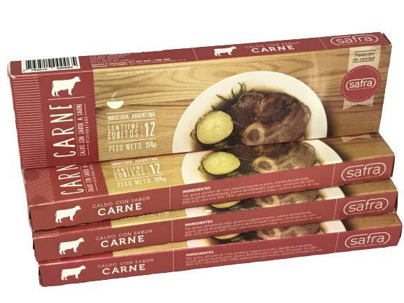 ​​CALDO EN CUBOS SABOR CARNE COOPERATIVA SAFRA X 12 U