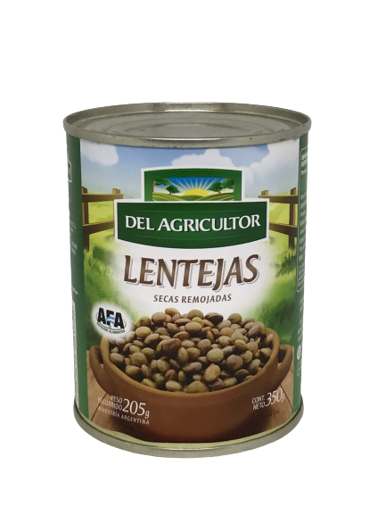 LENTEJAS SECAS REMOJADAS EN LATA  DEL AGRICULTOR