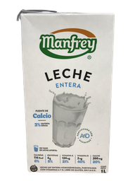 [p1124] LECHE UAT ENTERA HOMOGENEIZADA X 1L MANFREY