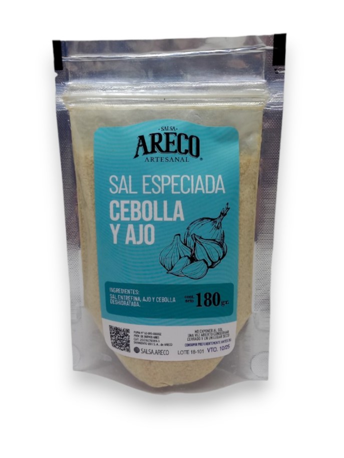 SAL ESPECIADA CEBOLLA Y AJO SALSA ARECO X 180 GRS