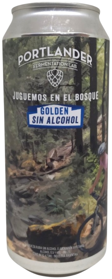 CERVEZA GOLDEN ALE SIN ALCOHOL -JUGUEMOS EN EL BOSQUE- PORTLANDER LATA X 473 CC