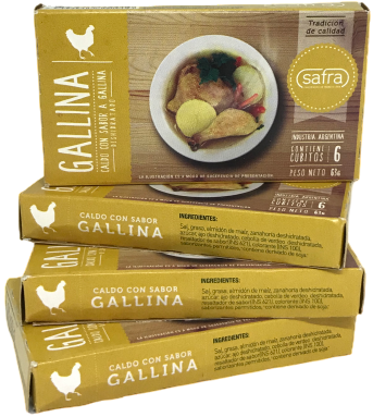 CALDO EN CUBOS SABOR GALLINA COOPERATIVA SAFRA X 6 U