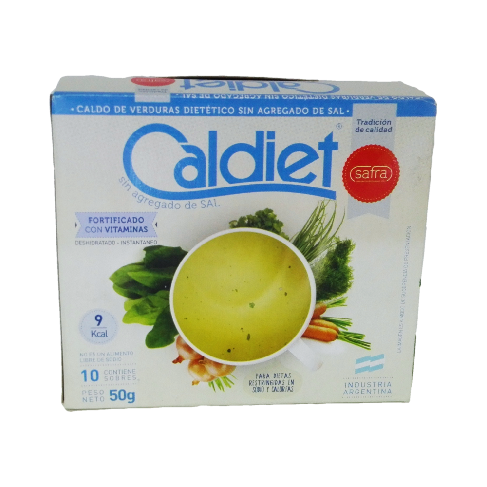 CALDO VERDURAS SIN SAL (AZUL) CALDIET 10 SOBRES X 5 GRS