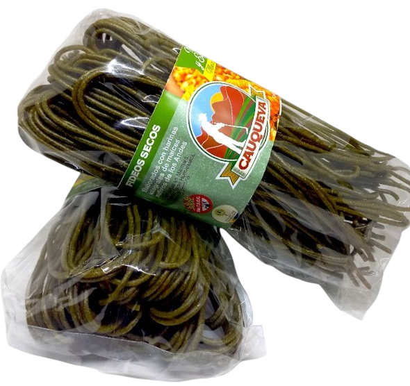 FIDEOS MAIZ AMARILLO Y ESPINACA CAUQUEVA X 300 GRS
