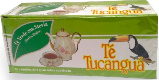​​​TE VERDE CON ESTEVIA SAQUITOS TUCANGUA CAJA X 25 U