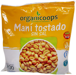 [p1179] MANI TOSTADO SIN SAL ORGANICOOPS X 200 GRS
