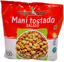[p1180] MANI TOSTADO SALADO ORGANICOOPS X 200 GRS